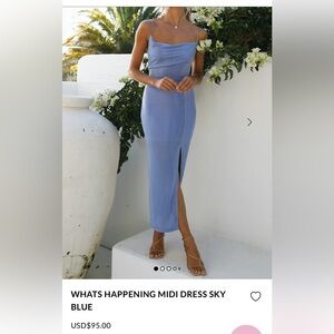 Elegant Blue Women's Midi Dress